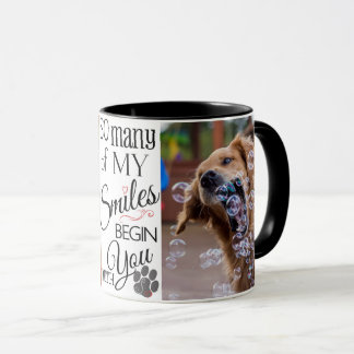Taza Foto de encargo del mascota de tan muchas sonrisas