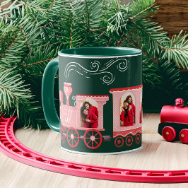 Taza Foto de entrega de árbol de navidad en tren de cos