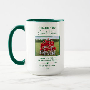Taza Foto de equipo de agradecimiento al entrenador dep