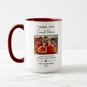 Taza Foto de equipo de agradecimiento al entrenador dep