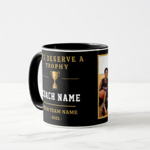 Taza Foto de equipo de entrenador con 'Te Mereces un Tr