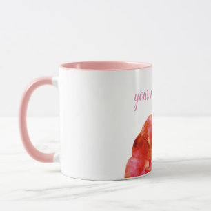 Taza Foto de flor de Rosa, agregue su nombre Combo Mug