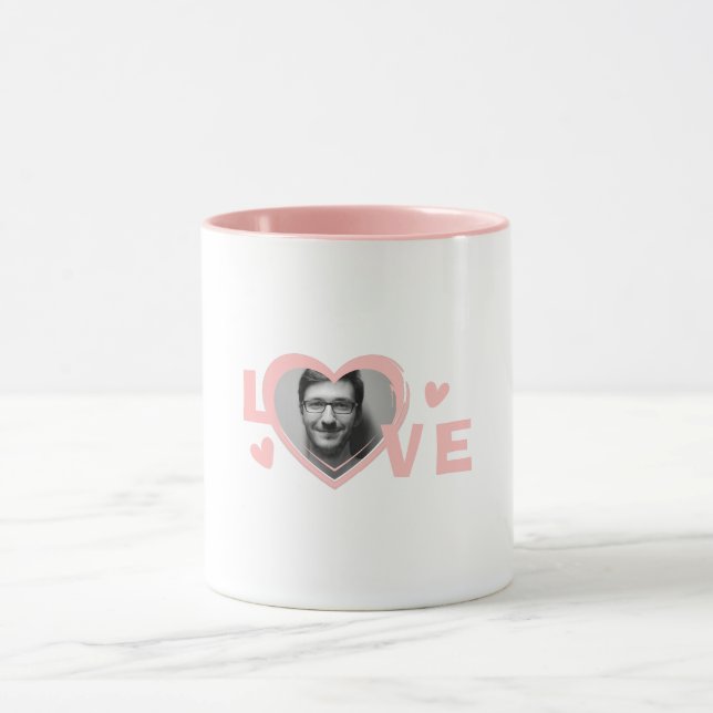 Taza Foto de forma de amor personalizada (Centro)