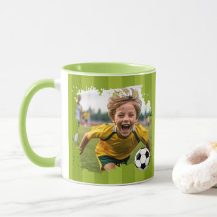 Taza Foto de fútbol personalizada - Nombre e imagen per