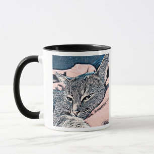 Taza Foto de gato, gato, Mascotas, gato divertido, fond