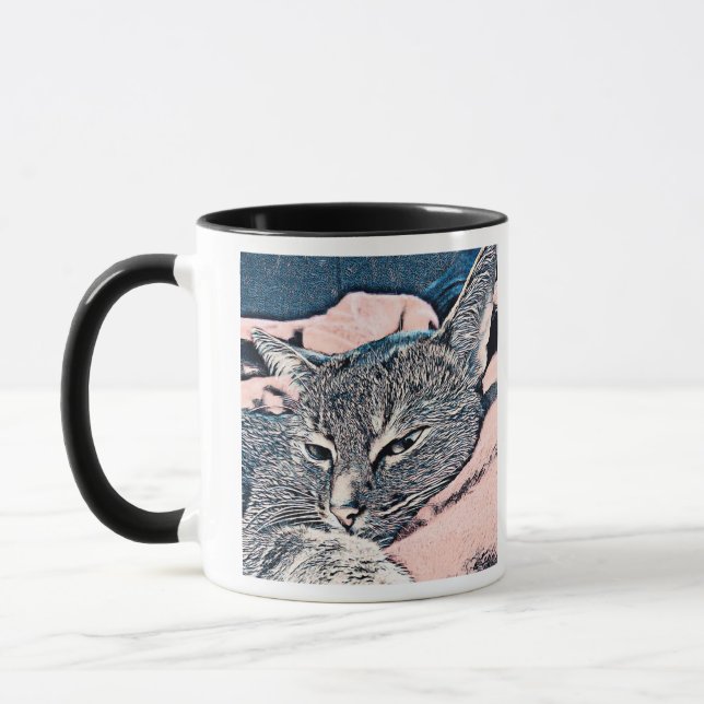 Taza Foto de gato, gato, Mascotas, gato gracioso, fondo (Izquierda)