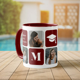Taza Foto de graduación de Maroon en Instagram Collage