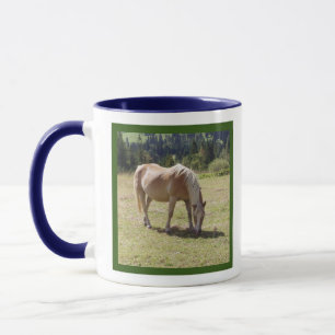 Taza Foto de Haflinger Palomino Pony en Pastel de Veran