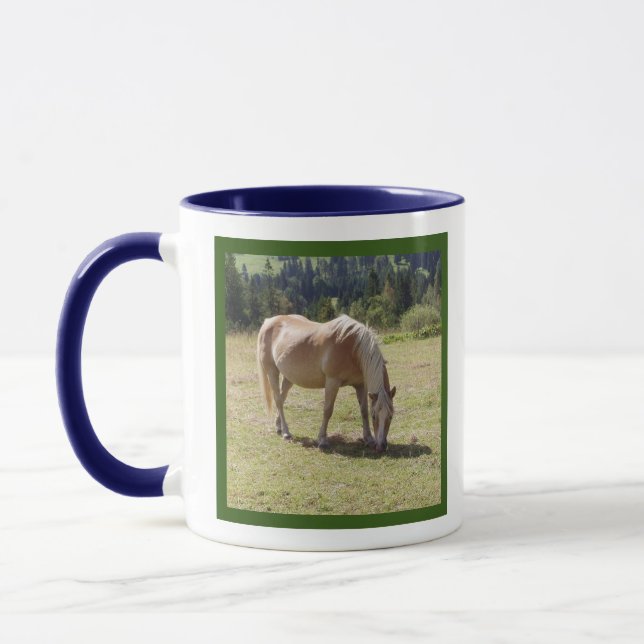 Taza Foto de Haflinger Palomino Pony en Pastel de Veran (Izquierda)