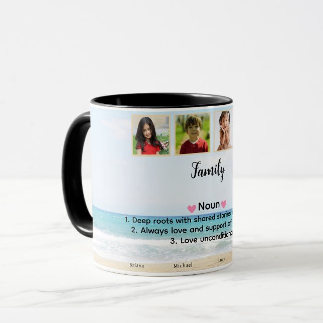 Taza Foto de la familia de Personalizados Cute (Anverso izquierdo)