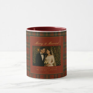 Taza Foto de la primera Navidad de recién casados 'Aleg
