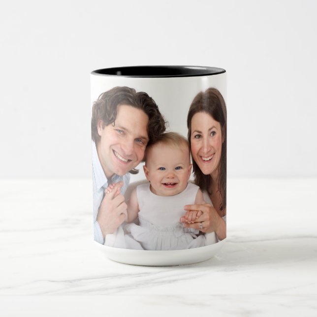 Taza Foto De Mamá Papá Y Personalizado De Bebé (Centro)