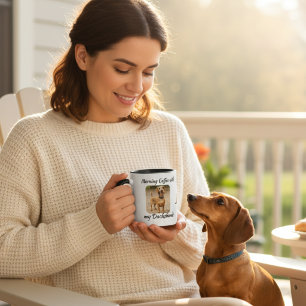 Taza Foto de Mascota Dachshund Marrón Personalizada