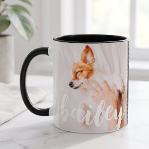 Taza Foto de mascota moderna juguetona simple elegante 