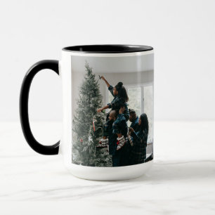 Taza Foto de Navidad familiar personalizada a dos caras