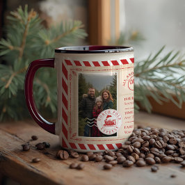 Taza Foto de Navidades del Ticket North Pole Express
