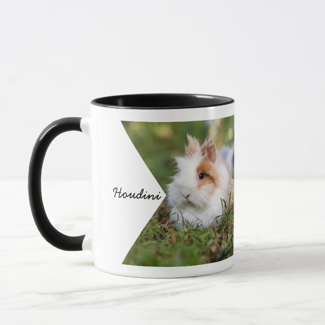 Taza Foto de nombre de mascota familiar a dos caras (Izquierda)
