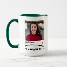 Taza Foto de nombre personal de Trendy Happy Birthday