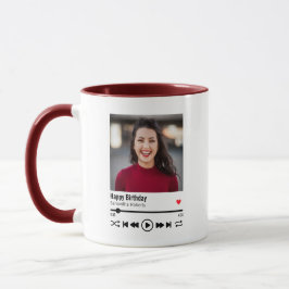 Taza Foto de nombre personalizado de cumpleaños feliz m