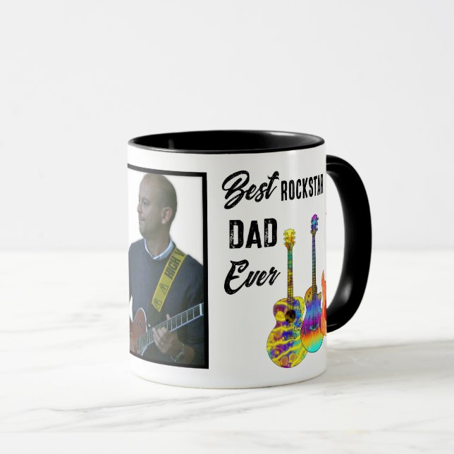 Taza Foto de papá de guitarra del Día del Padre (Anverso derecho)