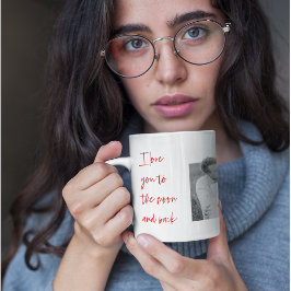 Taza Foto de pareja de compañeros de clase y cita román