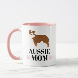 Taza Foto de perro australiana tricolada roja