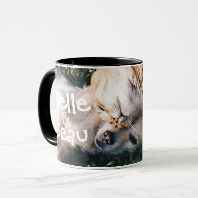 Taza Foto de Perro Gato Personalizado Mug (Anverso izquierdo)