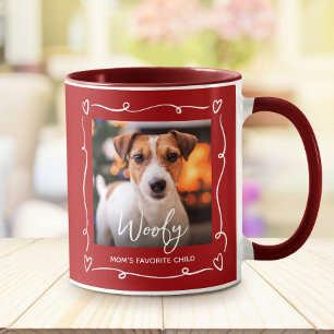 Taza Foto de perro la hija favorita de mamá corazones g