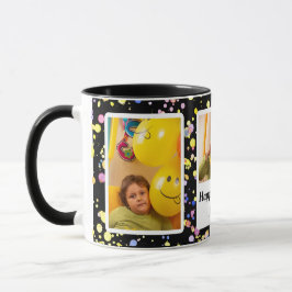 Taza Foto de Personalizable negro marcos de cumpleaños 