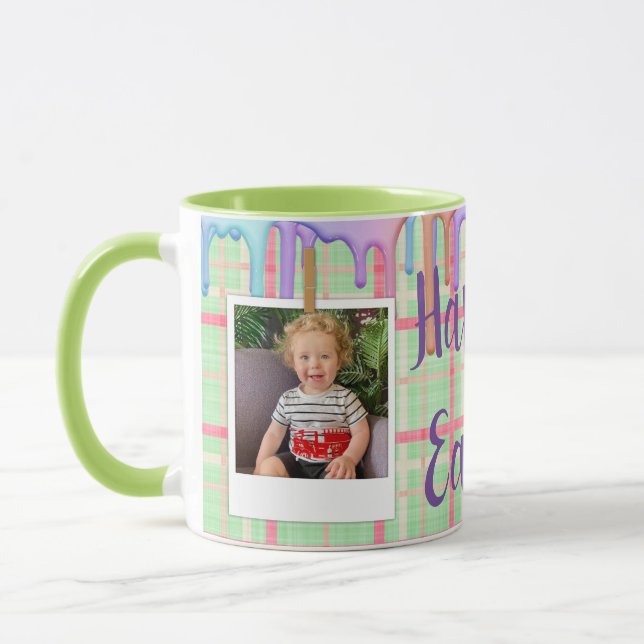 Taza Foto de personalizado de Pascua Verde Planta (Izquierda)