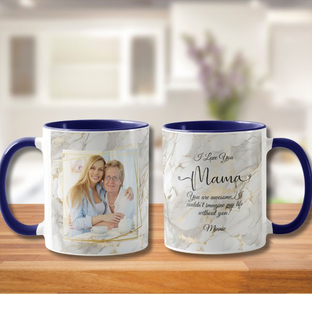 Taza Foto de personalizado y nombra tu mensaje de amor  (Your own message to your beloved mother with our personalized photo mug)