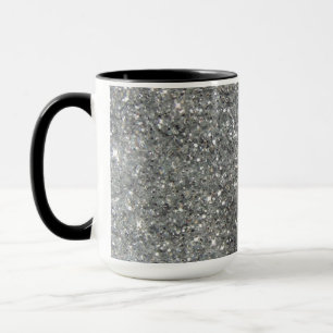 Taza Foto de plata elegante del Glitz del purpurina