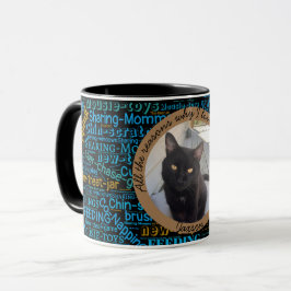 Taza Foto de San Valentín de papá de gato y nube de pal