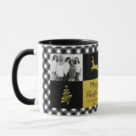 Taza Foto de vacaciones de oro en búfalo blanco y negro