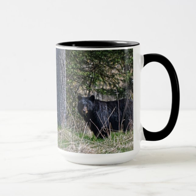Taza Foto de vida salvaje del oso negro brillante (Derecha)