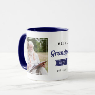 Taza Foto del abuelo azul de la marina