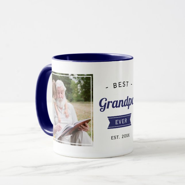 Taza Foto del abuelo azul de la marina (Anverso izquierdo)