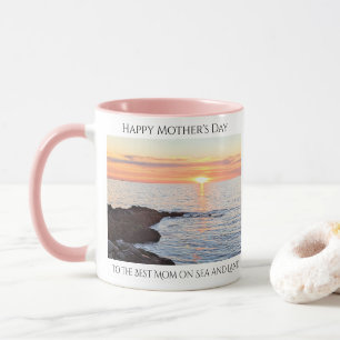 Taza Foto del Día de la Madre: Sunset y Ocean Happy