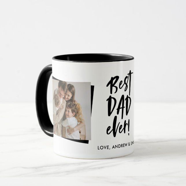 Taza Foto del Día Dos del Mejor Papá Nunca Padre (Anverso izquierdo)