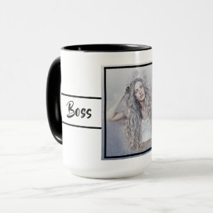 Taza Foto del jefe Lady Crea tu propio Ringer 15oz