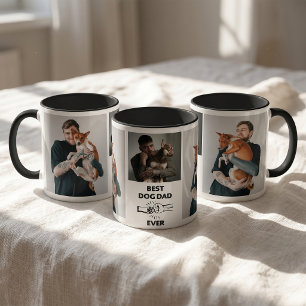 Taza Foto del mejor papá perro moderno