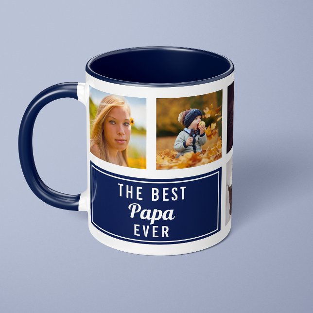 Taza Foto del mejor Personalizado del Collage azul de l (Subido por el creador)