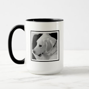 Taza Foto en blanco y negro de lo inicial de perro y ga