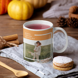 Taza Foto familiar moderna y regalo del Día de Acción d