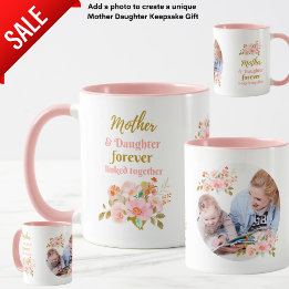 Taza FOTO floral de madre e hija para siempre