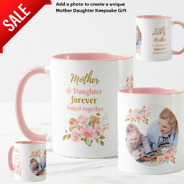 Taza FOTO floral de madre e hija para siempre
