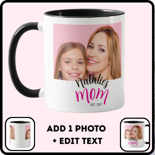 Taza Foto Mamá Estableció Nombre del Niño Año Personali