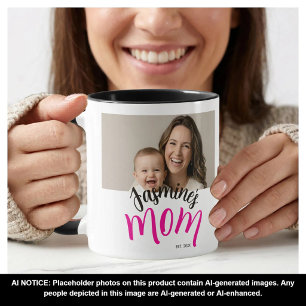 Taza Foto Mamá Estableció Nombre del Niño Año Personali
