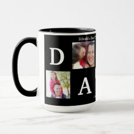 Taza Foto MEJOR Café Collage DADDY Día del Padre Negro