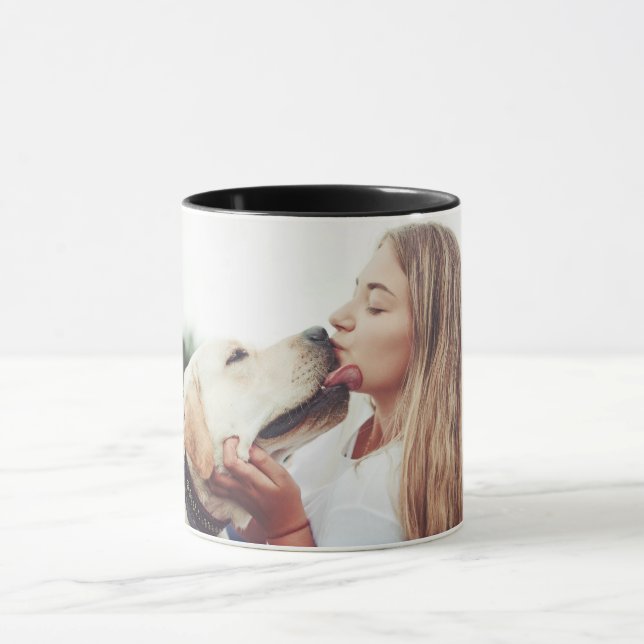 Taza Foto moderna de beso de mascota dulce (Centro)
